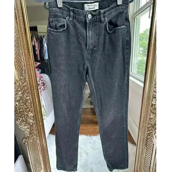 Reformation Julia High Cigarette Jean in Monterey Black - Picture 5 of 8